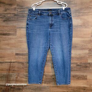 Talbots Jeans 18 WP Everyday Relaxed High Rise Medium Dark Wash Stretch Denim